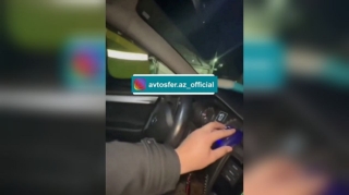 Sərxoş sürücü yol polisi maşınına minib "hoqqa verdi"  - VİDEO