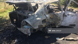 Balakəndə sürücü avtomobildə yanaraq öldü  - FOTO