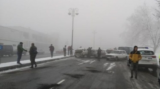 Qəbələdə 8 avtomobil toqquşub  - FOTO