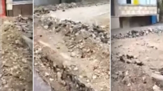 Binəqədi rayonunda gecə YOLLARI BELƏ DAĞITDILAR - VİDEO 