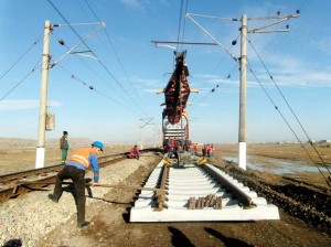 Bakı-Zabrat-Sumqayıt dəmir yolunun çəkilməsi işlərinin yarıdan çoxu görülüb