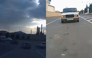 Bakıda ara məsafəsinin saxlanmaması qəzaya səbəb oldu - VİDEO