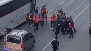 Derbi öncəsi azarkeşlər arasında gərginlik -  Polis müdaxilə etdi - VİDEO