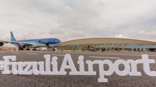 Havadan çəkilən zəfər yolu - Füzuli Beynəlxalq Aeroportu    - FOTO