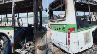 Naxçıvanda avtobus  yandı