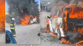 Lökbatan dairəsində "Vito" yanıb kül oldu - VİDEO 