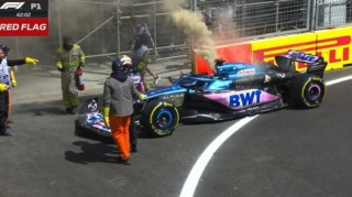 "Formula 1":  Fransalı pilotun avtomobili yanıb