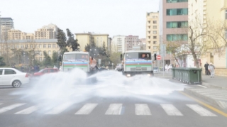 Bakının küçələri növbəti dəfə dezinfeksiya edildi  - FOTO - YENİLƏNİB