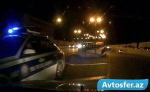Sürücü led lampa yandıran yol polisinə irad tutdu - 99 YP 366 – VİDEO