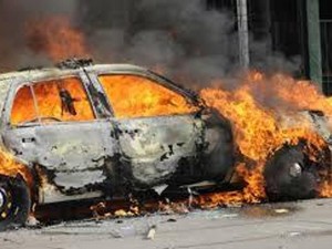 Goranboyda VAZ yanıb