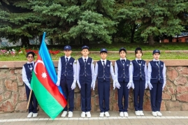 Azərbaycanlı uşaqlar Qazaxıstanda yol hərəkəti ilə bağlı biliklərini nümayiş etdirir - FOTO 