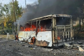 Rusiya sərnişin avtobusuna zərbə endirib - 30 nəfər ölüb - FOTO
