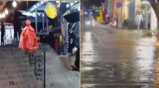 Yağış Bakı yollarını iflic etdi: Küçələr keçilməz hala düşdü - VİDEO