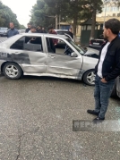 Sumqayıtda zəncirvari qəza: Beş avtomobil toqquşdu - FOTO