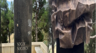 Jurnalist Nəcəf Nəcəfovun məzarı üzərindəki barelyef bərpa edilib - FOTOLAR 