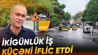 Bakıda yol təmiri sürücüləri çətin vəziyyətə saldı: "Niyə yayda yox, indi?"  - VİDEO