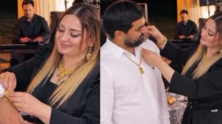 Pünhan Piriyevə qayınatası və qayınanası 1 kq yarım qızıl hədiyyə etdi - VİDEO
