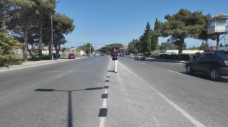 Bakıda yol nişanlanmasına müdaxilə - Düz xətt qırıq xəttə çevrildi - VİDEO