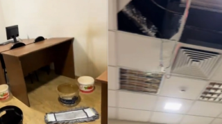Azərbaycan Universitetinin dərs otağına yağış suları damıb - VİDEO