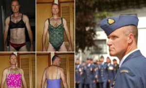 Qalmaqal: Kraliçanın alt paltarını geyinən əskərin FOTOLARI