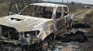 Sərhəddə yandırılmış 7 avtomobildən meyitlər tapılıb - FOTO