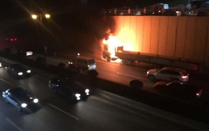 Bakı-Sumqayıt yolundakı tuneldə yük maşını yandı - FOTO-VİDEO