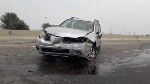 "Mitsubishi" idarəetmədən çıxaraq aşdı - FOTO