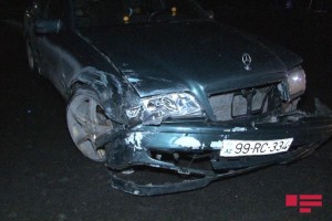 Bakıda qadın sürücü qəza törədib