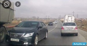 "Kamikadze" sürücü Balaxanı yolunda görün nə etdi - VİDEO