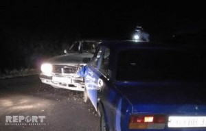 Zərdabda iki maşın toqquşub - FOTO