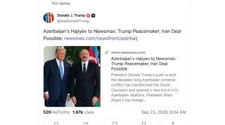 Tramp Hikmət Hacıyevin "Newsmax"a müsahibəsini paylaşdı 