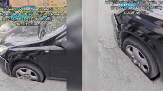 В Хырдалане автомобиль провалился в открытый люк – ВИДЕО 
