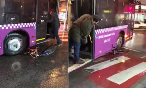 Avtobus sürücüsündən ağlasığmaz qisas - VİDEO