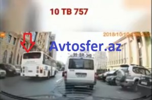 Əks yola çıxan avtobus sürücüsü cəzalandırıldı - VIDEO