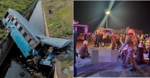 Aeroport yaxınlığında avtobusu su kanalına düşdü: 10 ölü, 34 yaralı - FOTO