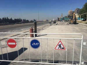 Bakı Dairəvi-1 avtomobil yolunda yenidənqurma işləri aparılır