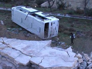 Bakı-Xudat marşrut avtobusu aşdı