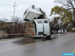 Xaçmazda "TIR" niyə aşıb? - Anban görüntü