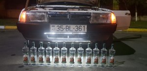 Avtomobildən xeyli miqdarda spirtli içkilər aşkar edilib - FOTO