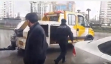 Yol polisinin evakuatoru maşını əzib qaçdı - VİDEO
