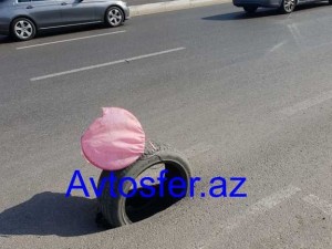 Babək prospekti yenə çökdü - Diqqətli olun - FOTO