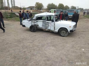Neftçalada iki "VAZ" toqquşdu: 5 yaralı - FOTO