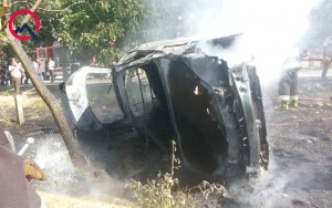 Gəncədə maşın yandı