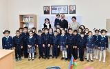 Prezident ilk dərs günündə məktəblilərlə bir arada - Fotolar