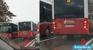 Bakıda “protiv” gedən avtobus sürücüsü sərnişinləri təhlükəyə atır  - FOTO