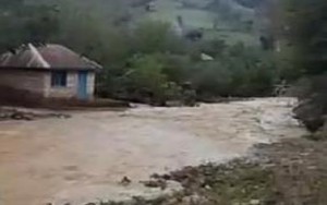 Lənkəranda avtomobil yolunu sel basdı - VİDEO