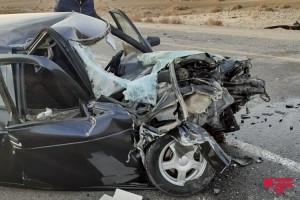 Goranboyda minik avtomobili yük maşınına çırpılıb, xəsarət alan var 