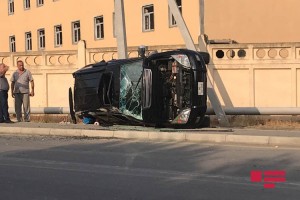 Mingəçevirdə yol qəzası: 3 yaralı - FOTO