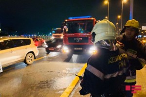 “BMW” markalı avtomobil yanıb