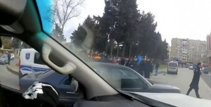 Bakıda iki avtomobil toqquşdu – VİDEO